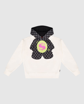 Sprayground Slime Takeover Teddybear Kids White Insulated Hoodie SPY1378G