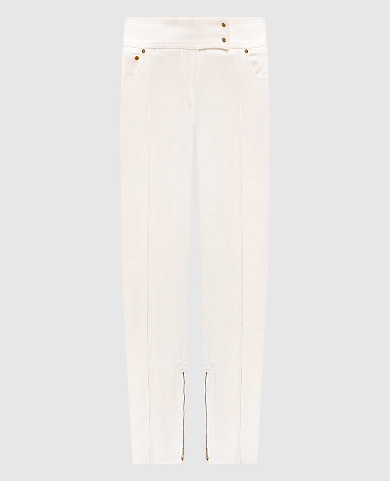 

White pants with zippers Tom Ford