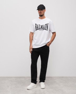 Balmain Black jeans with logo patch FH0MI083DG01
