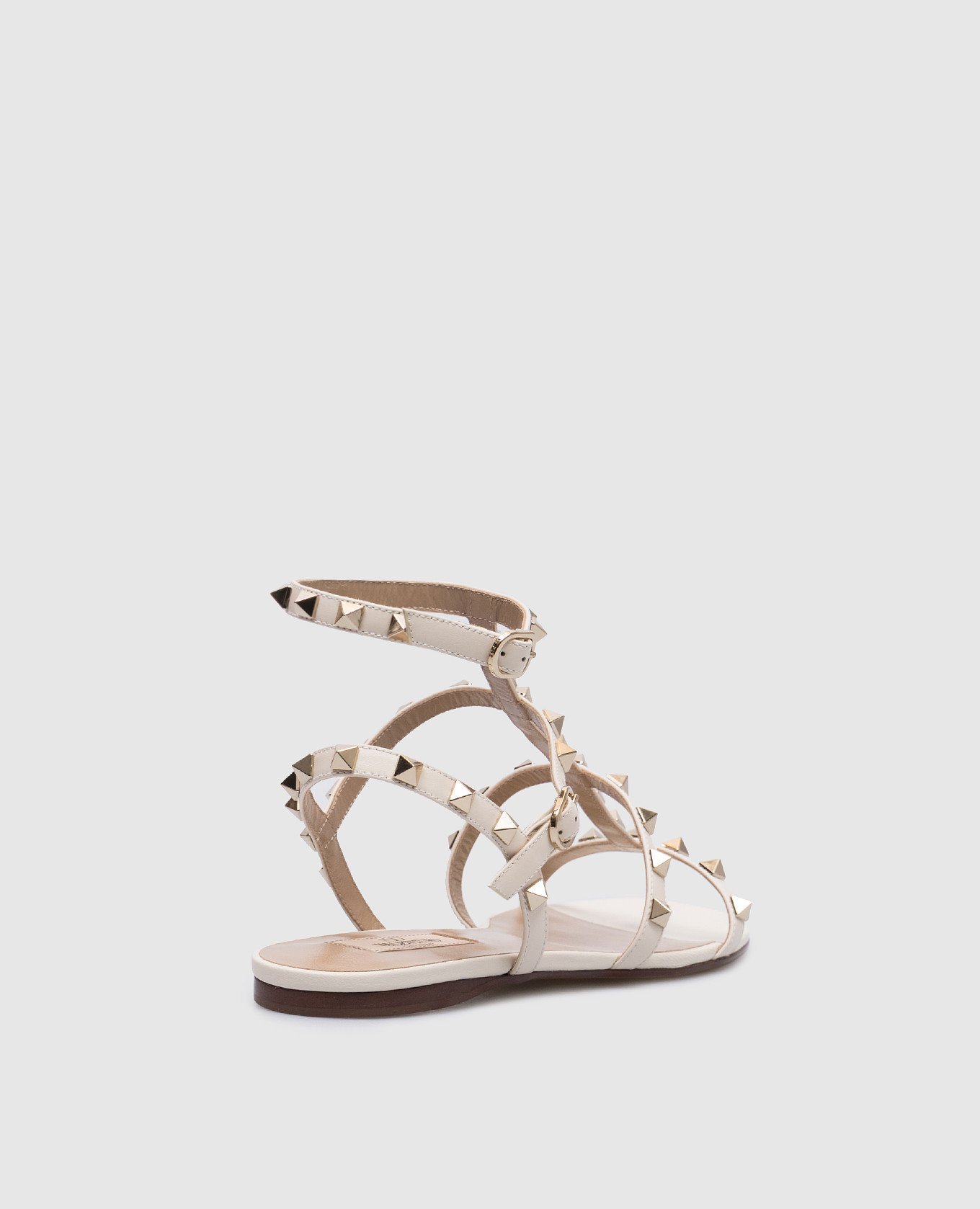 

Beige leather sandals ROCKSTUD Valentino