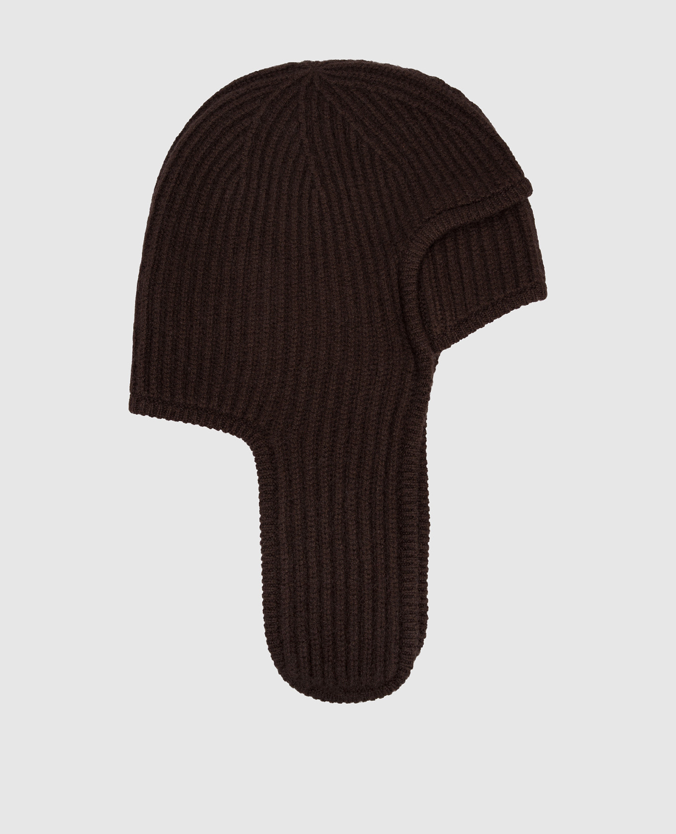 Brown cashmere hat with earflaps Allude