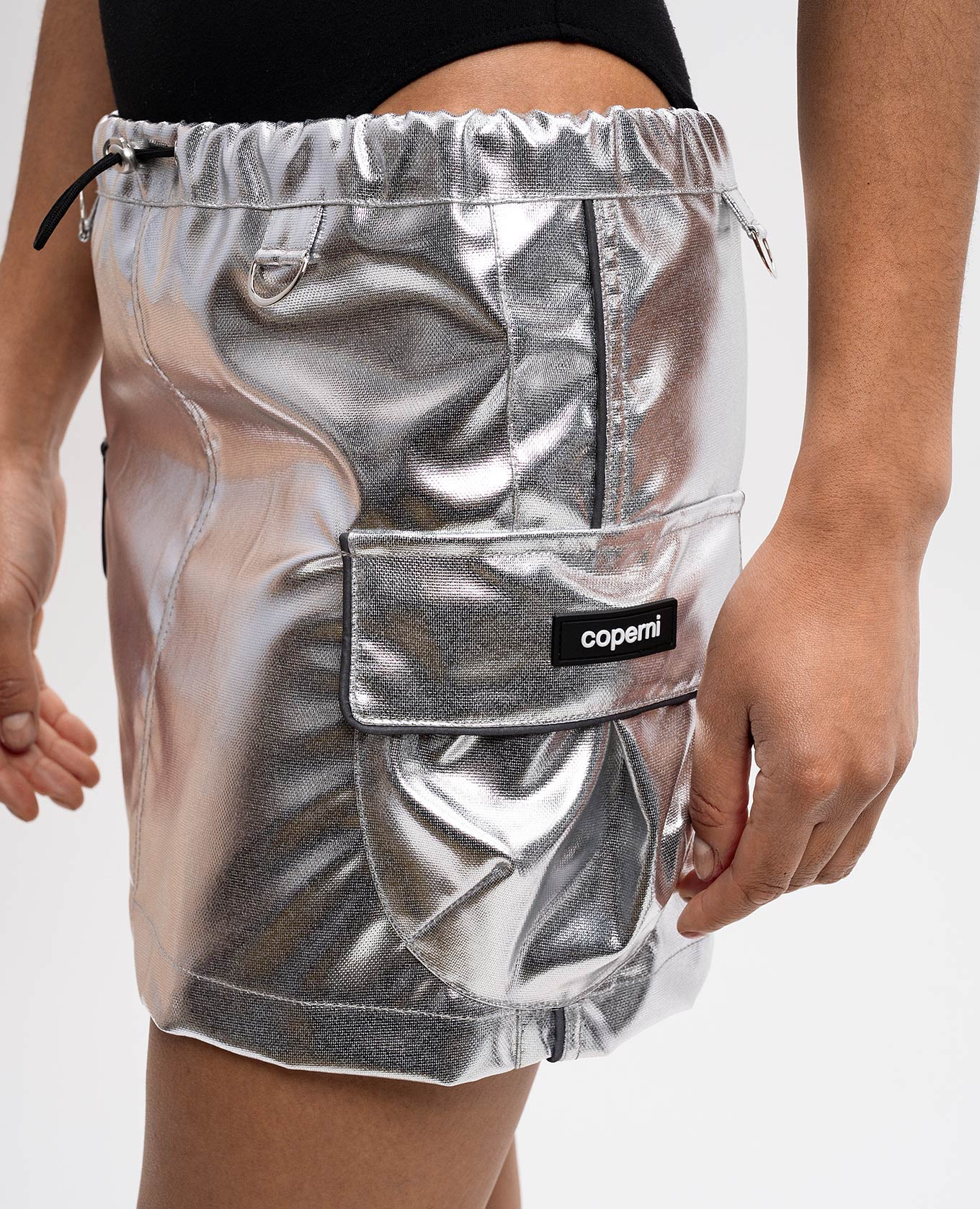 Silver logo mini skirt Coperni 5