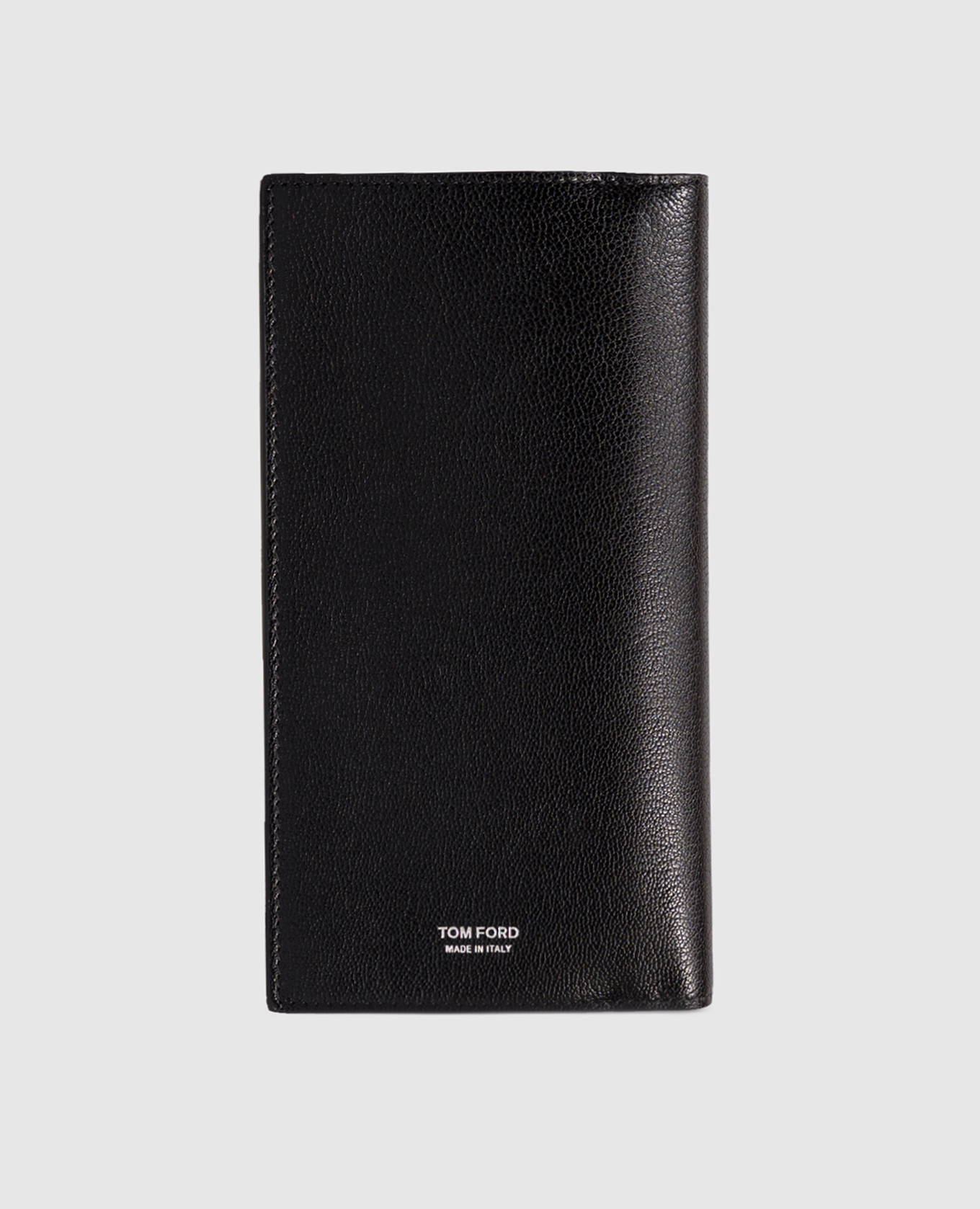Black leather wallet with logo Tom Ford