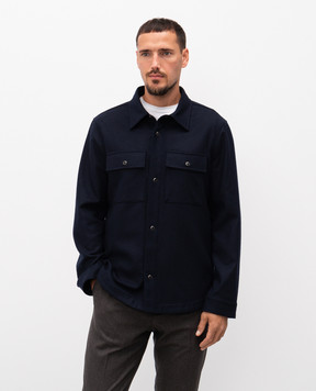 Cashmere&Whiskey Blue wool and cashmere shirt 07687R0497