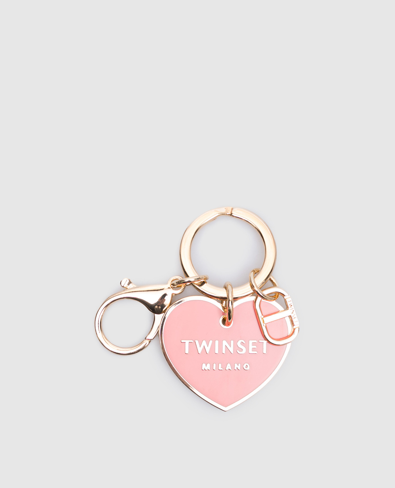 

Pink heart-shaped keychain with logo Twinset