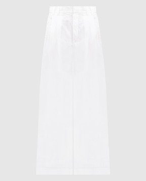 Brunello Cucinelli White pants with a monil chain ML949P8509