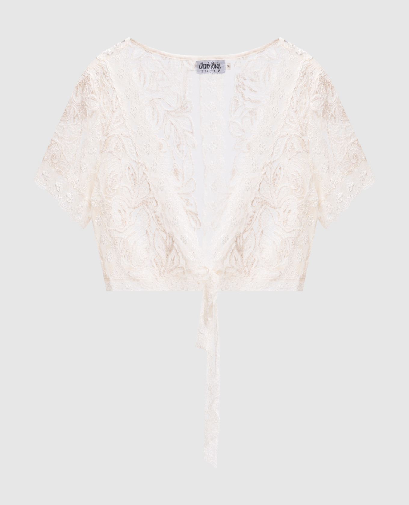 

Beige bolero with floral embroidery Charo Ruiz