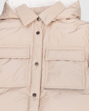 Brunello Cucinelli Children's beige down jacket with monil chain BG501J439C