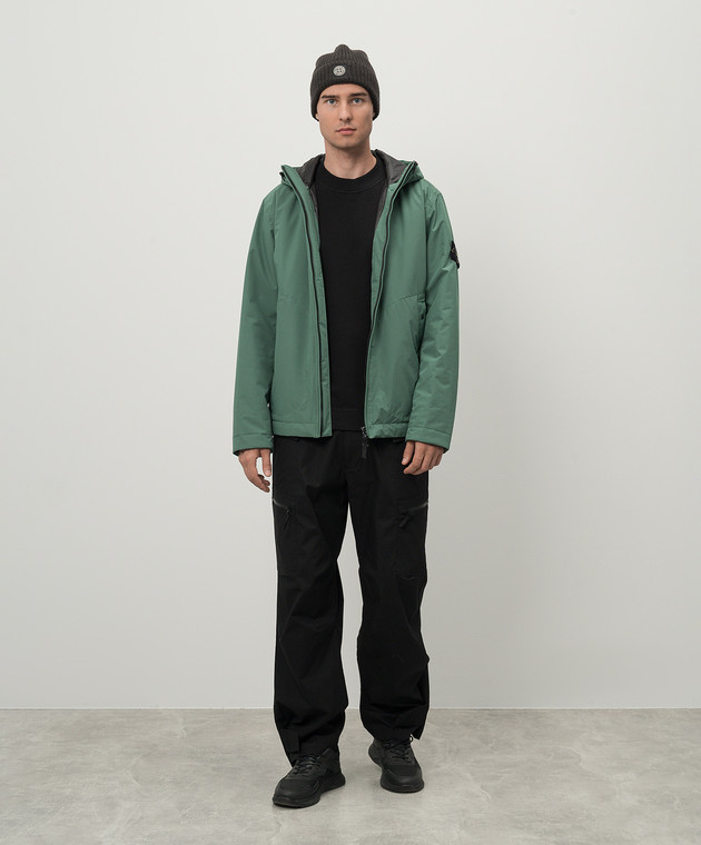 Stone Island - Green jacket with logo patch 811540627 - shop with
