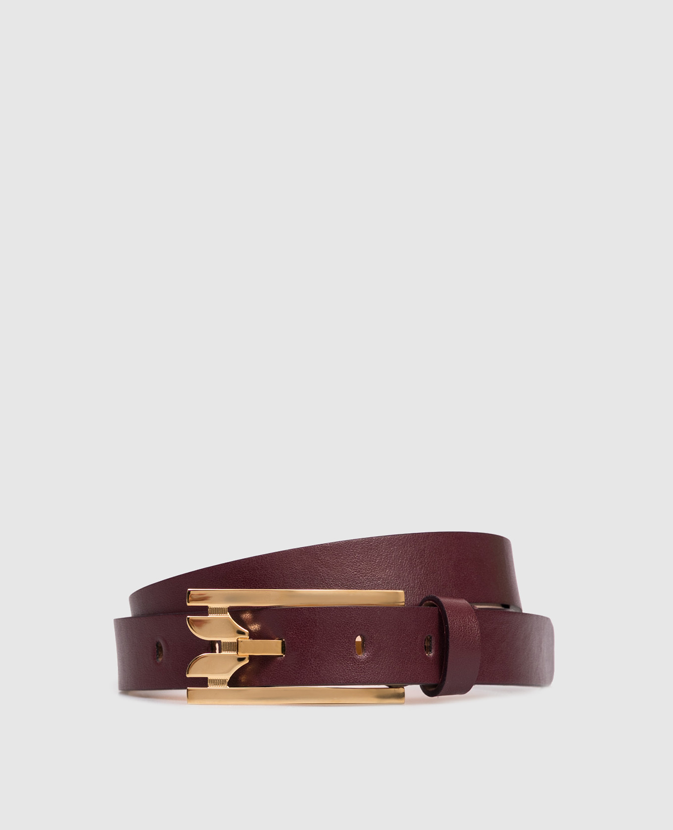

Burgundy leather belt Victoria Beckham