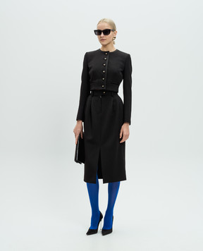 Dolce&Gabbana Black wool pencil skirt F4CZUTFUBGE