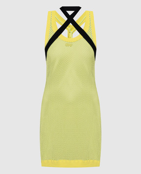 Off-White Green openwork dress with logo OWDB520S24FAB001