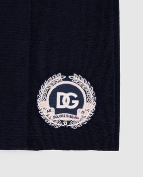 Dolce&Gabbana Children's blue wool skirt with logo L5KI06JDVB7