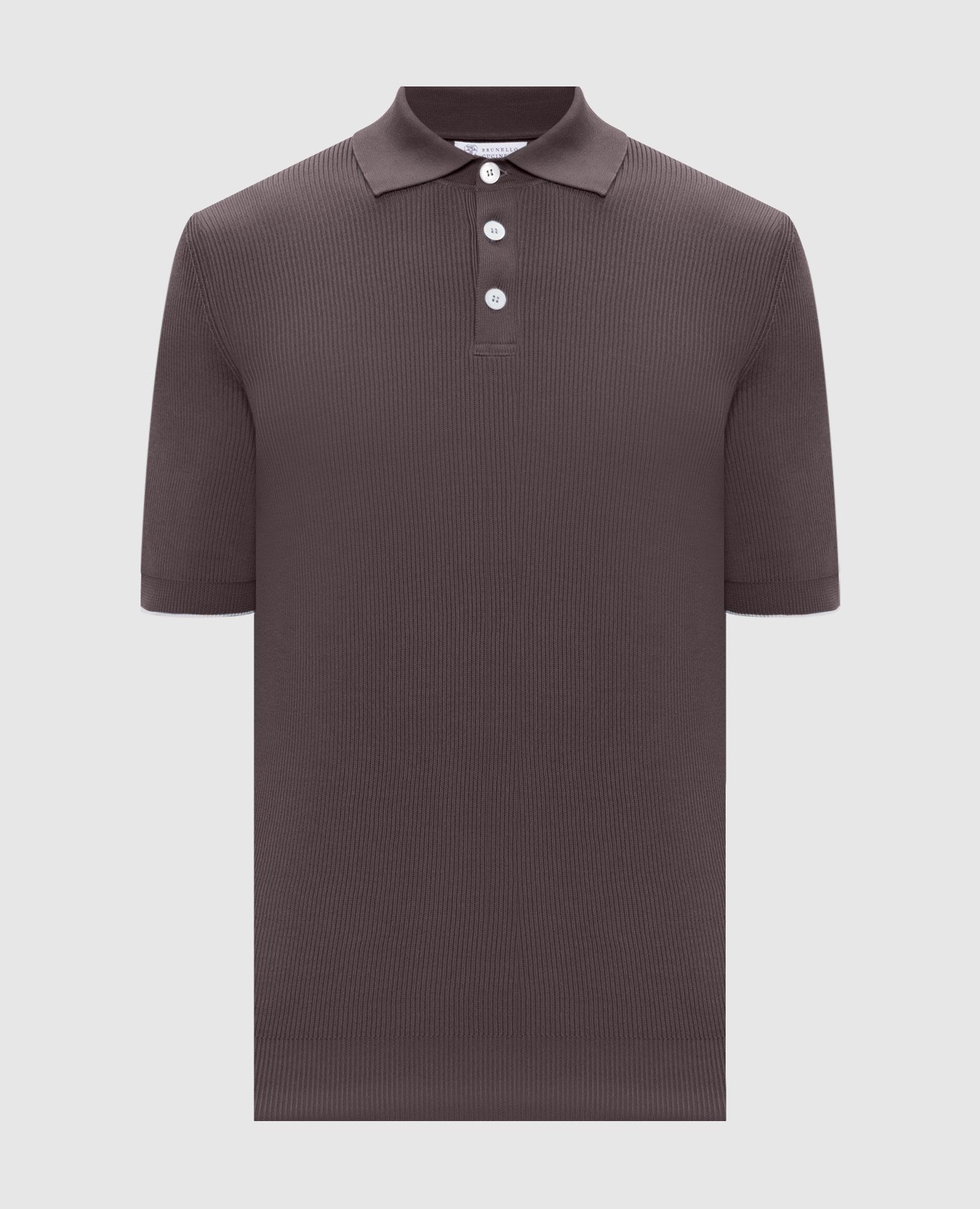 

Brown ribbed polo shirt Brunello Cucinelli