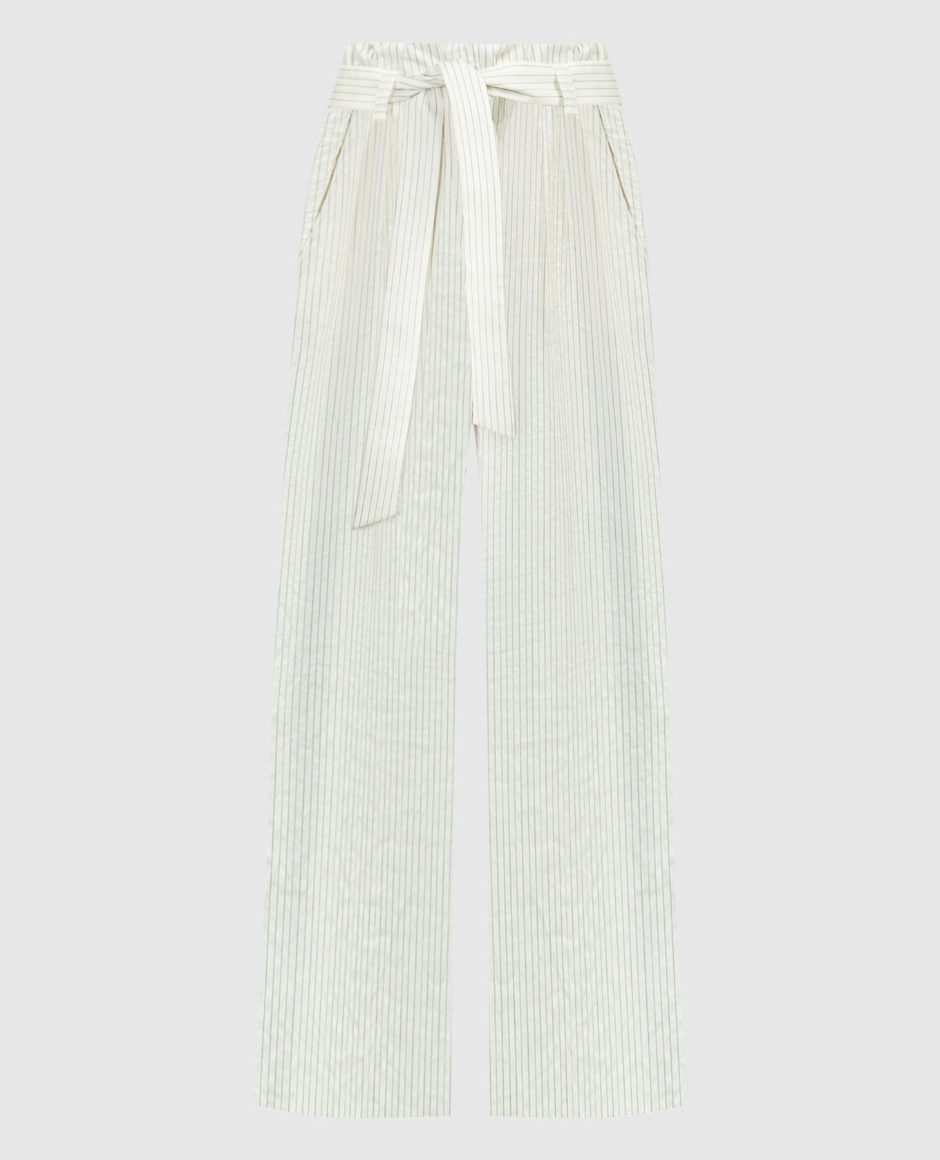 White pants XERO with striped silk Max Mara