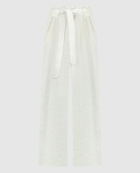 Max Mara White pants XERO with striped silk XERO