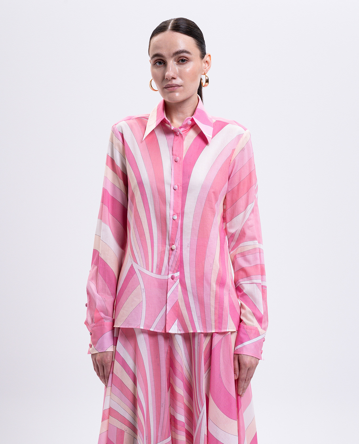 

Pink blouse with branded print PUCCI