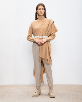 Peserico Beige pants with wool with monil chain P0479206435