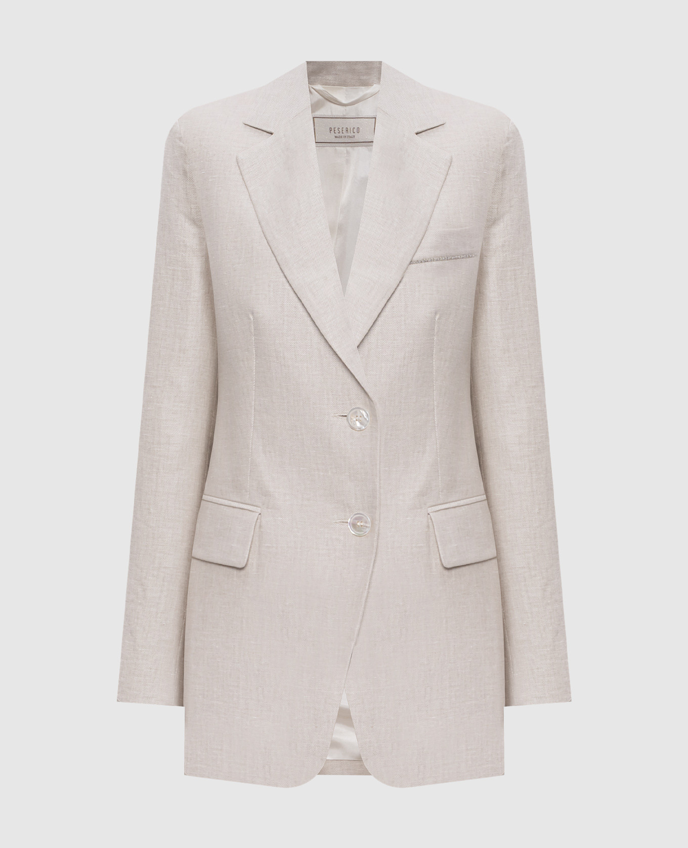 

Beige linen jacket with monil chain Peserico