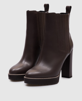 Brunello Cucinelli Brown leather ankle boots MZDSPG366