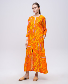 Vilebrequin Orange printed silk maxi dress LNRCV544