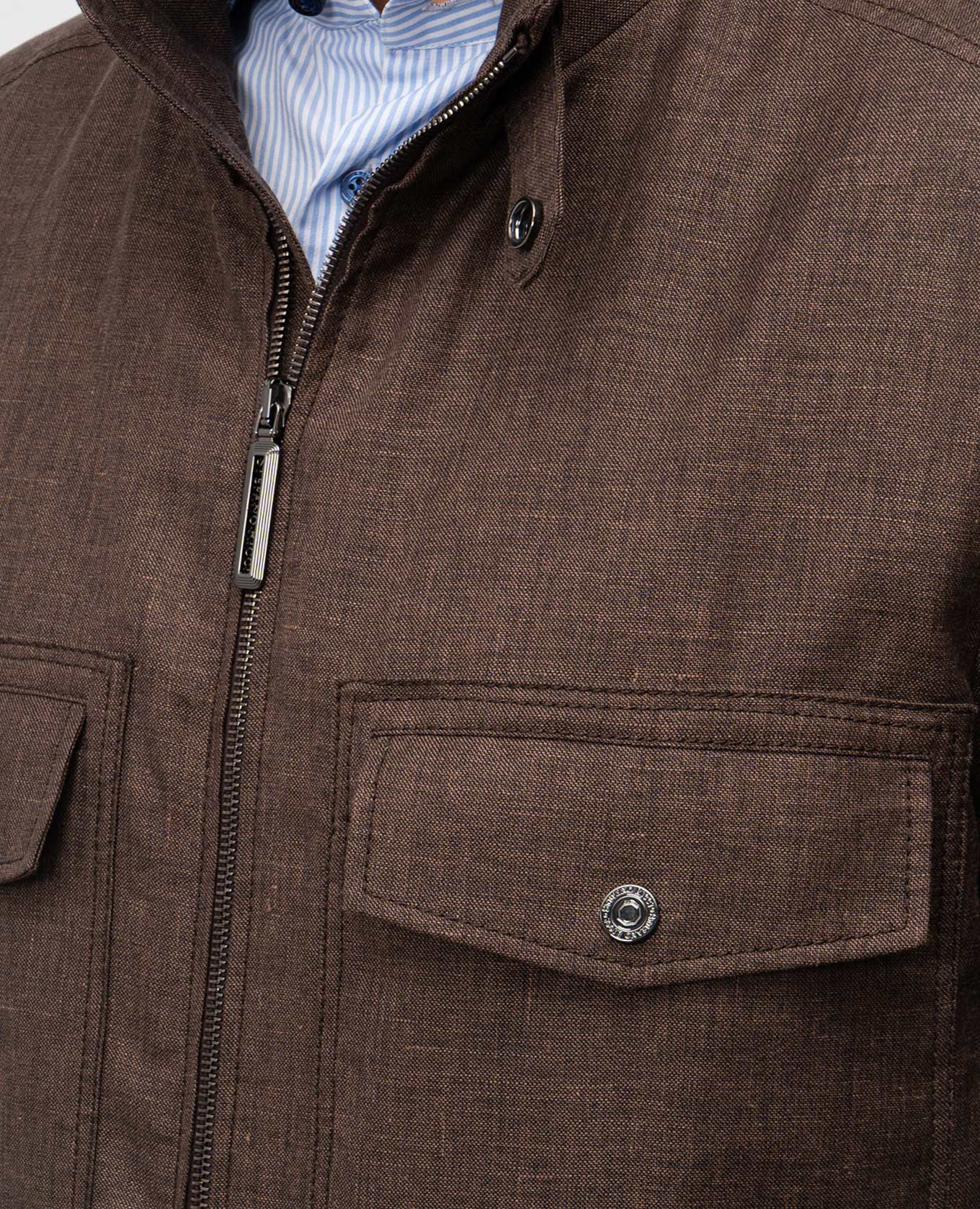 

Brown linen, wool and silk jacket Stefano Ricci