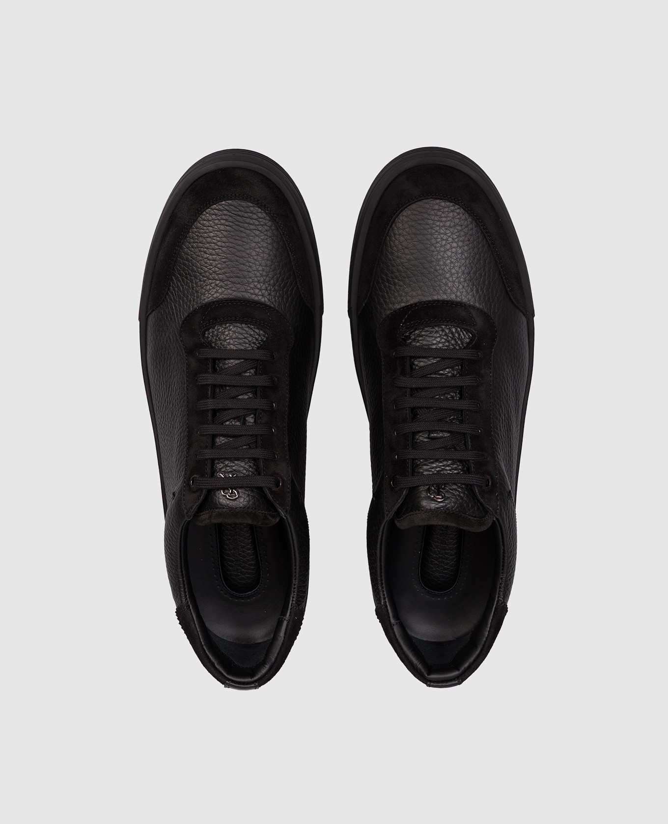 

Black leather sneakers with logo Stefano Ricci