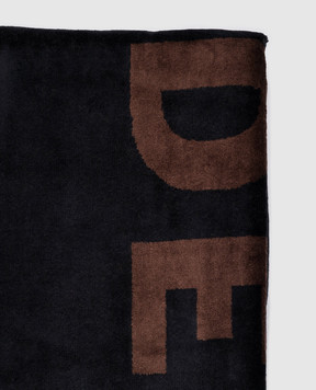 CDLP Blue terry double-sided towel with logo pattern MSW039112301
