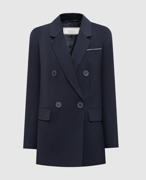 Peserico Blue double-breasted wool jacket A0169402008