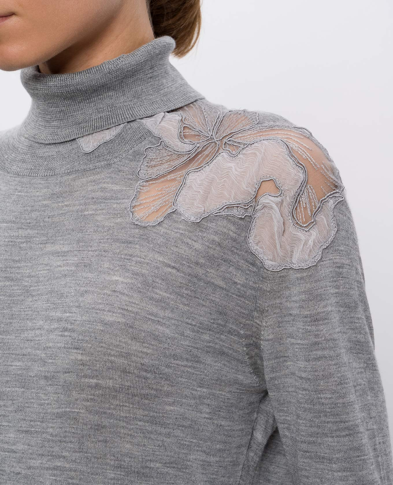 Gray wool turtleneck with appliqué Ermanno Scervino 5