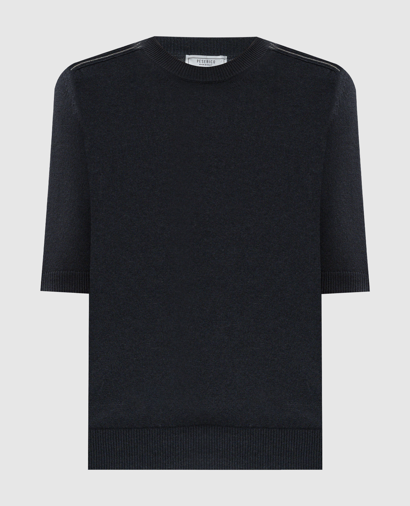 

Gray wool, silk and cashmere top with monil chain Peserico, Grey