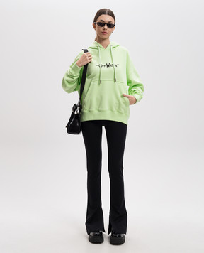 Off-White Green hoodie with logo print OMBB085S25FLE00F