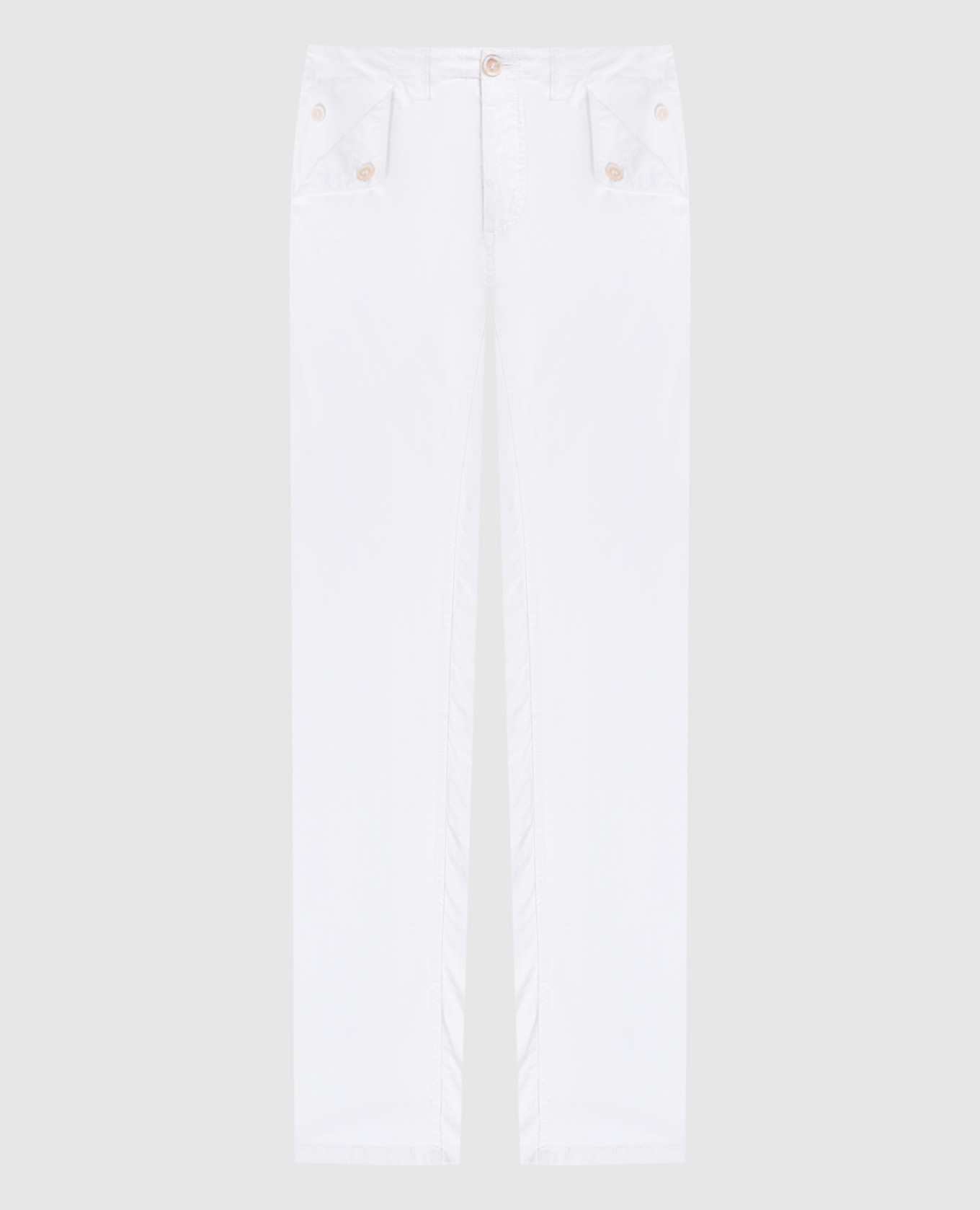 

White pants with logo patch Ermanno Scervino