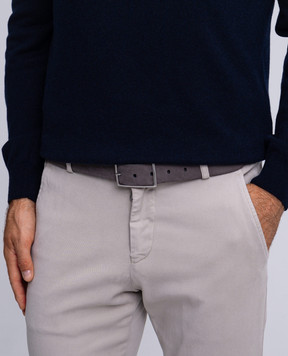 MooRER HOWARD gray nubuck belt HOWARDPN1