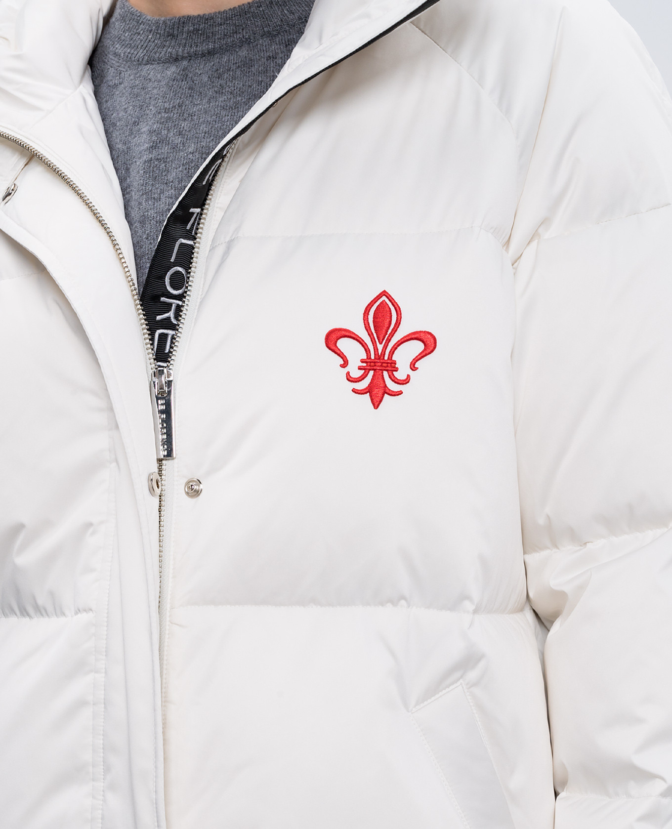 

White down jacket with logo embroidery Be Florence