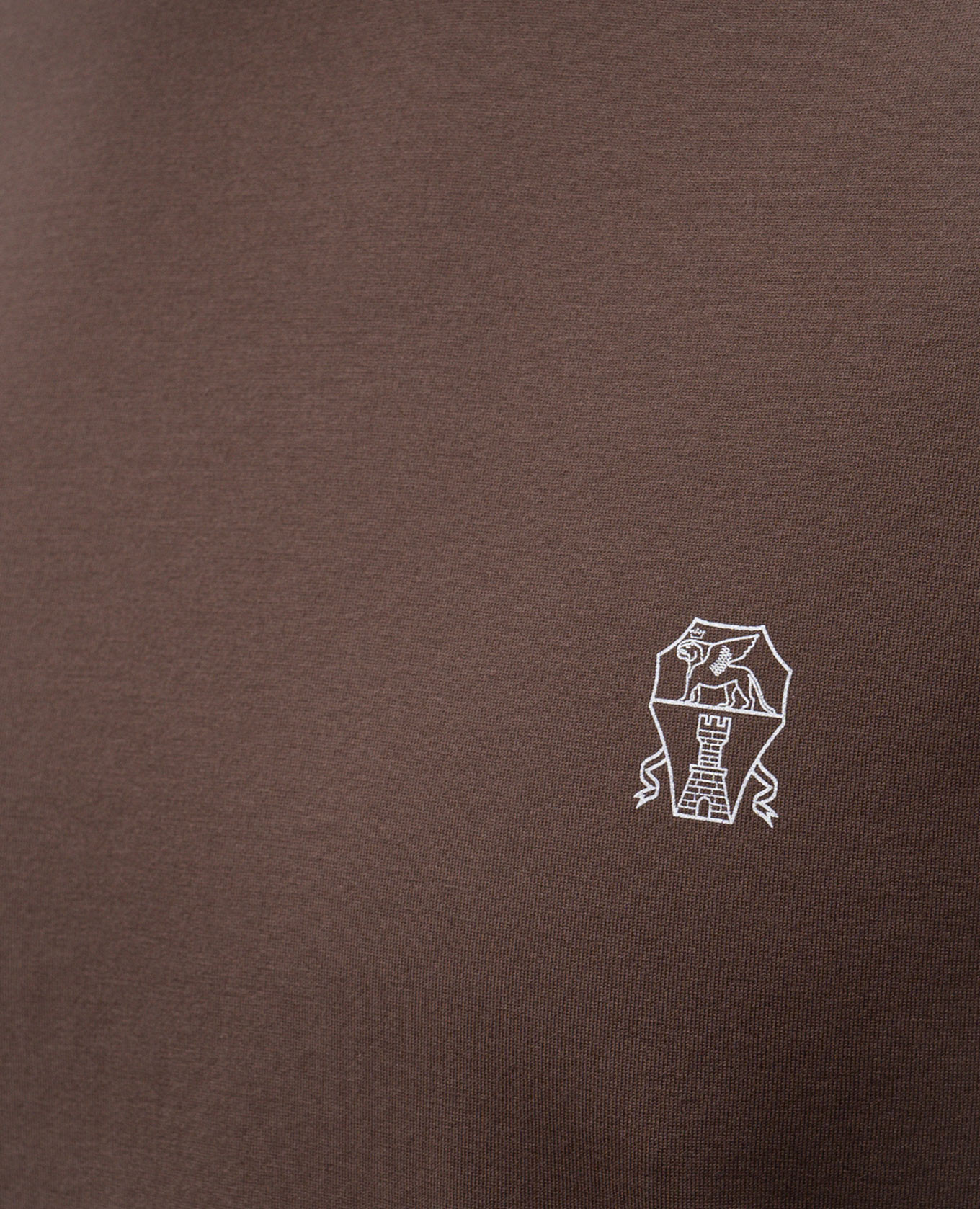

Brown T-shirt with logo emblem print Brunello Cucinelli