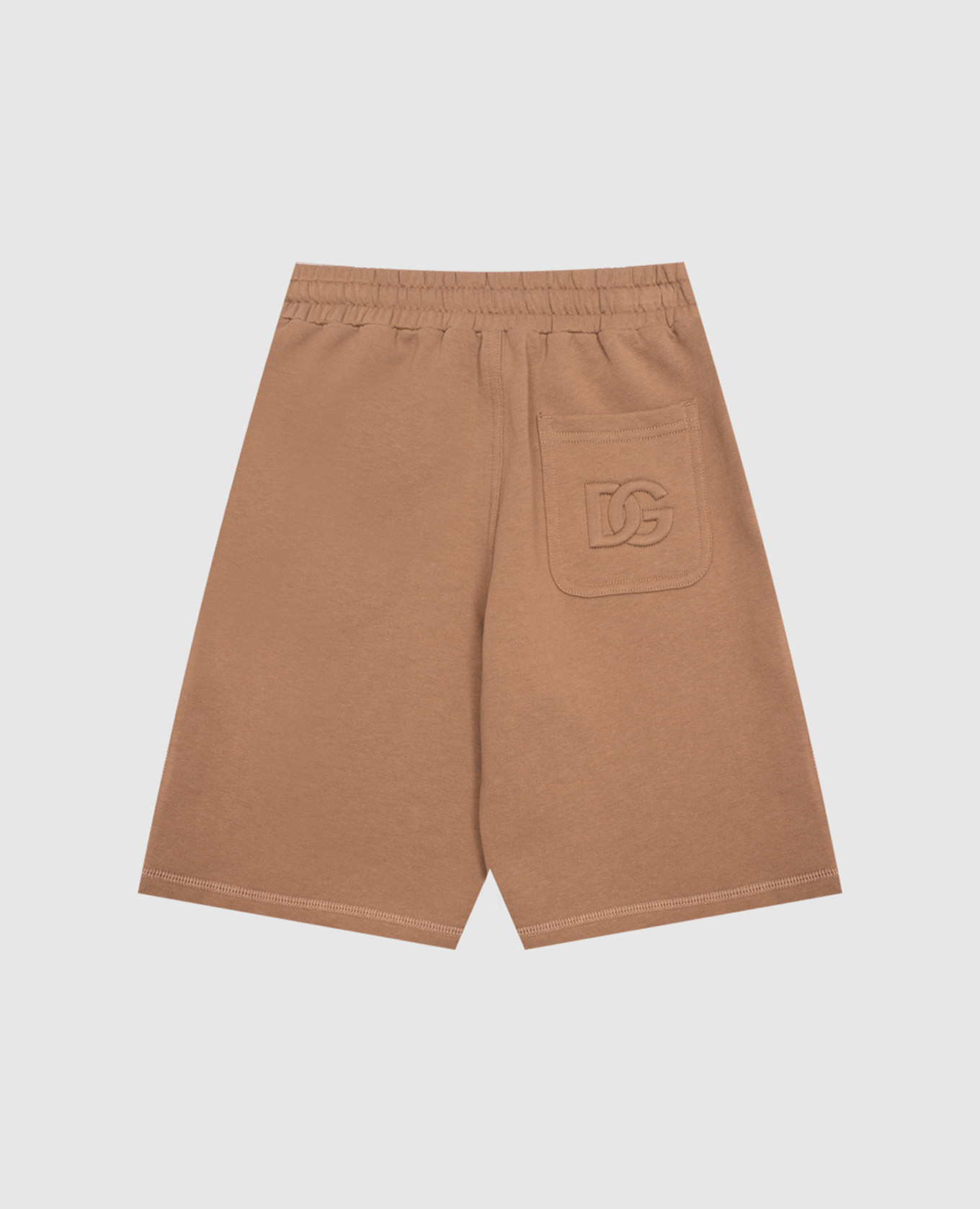 

Children's brown shorts with textured monogram logo embroidery Dolce&Gabbana