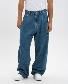 Vetements Blue jeans with logo patch UH76DP250VB