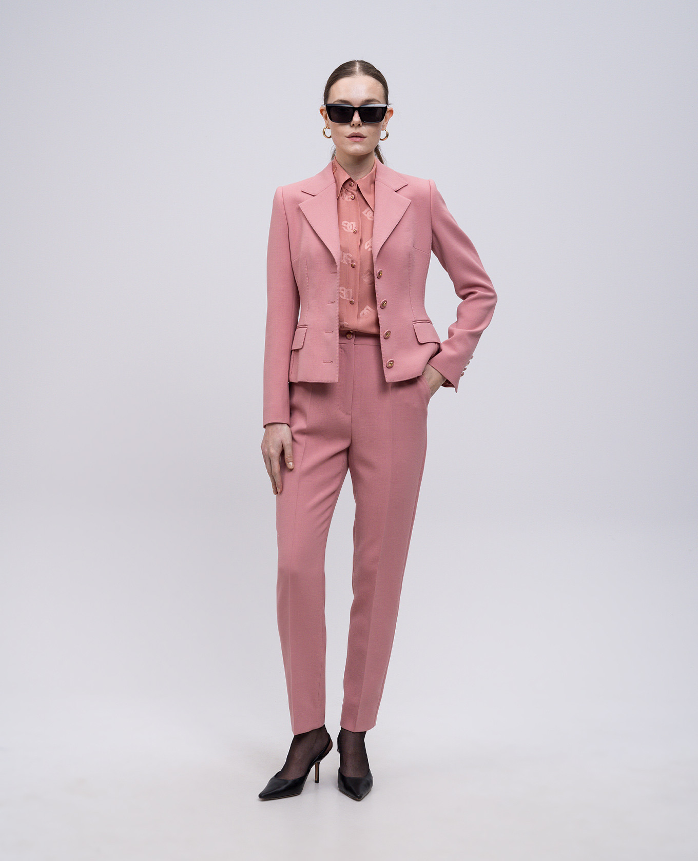 

Pink DG logo silk blouse Dolce&Gabbana