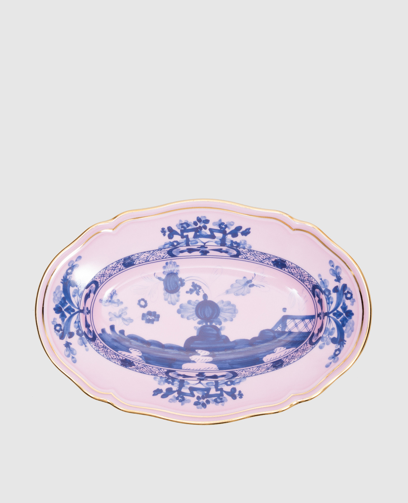 

Pink porcelain pickle plate from the Oriente Italiano collection Ginori 1735
