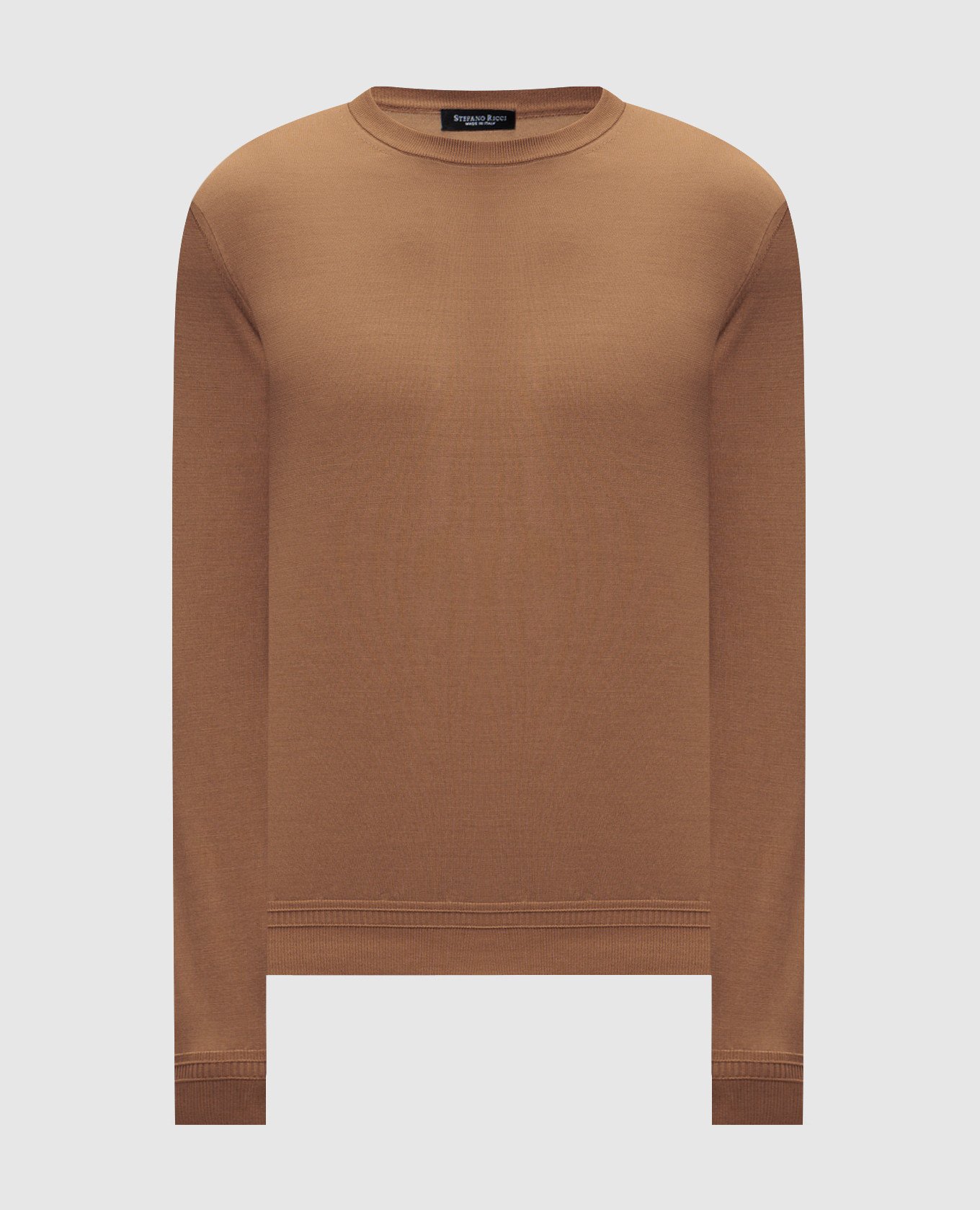 

Brown silk jumper with monogram logo Stefano Ricci