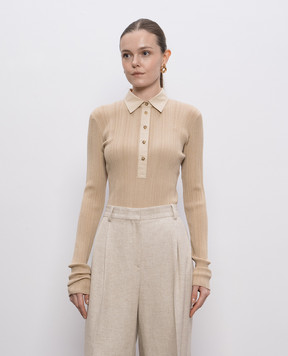Toteme Beige ribbed top 252WRT0453YA0044