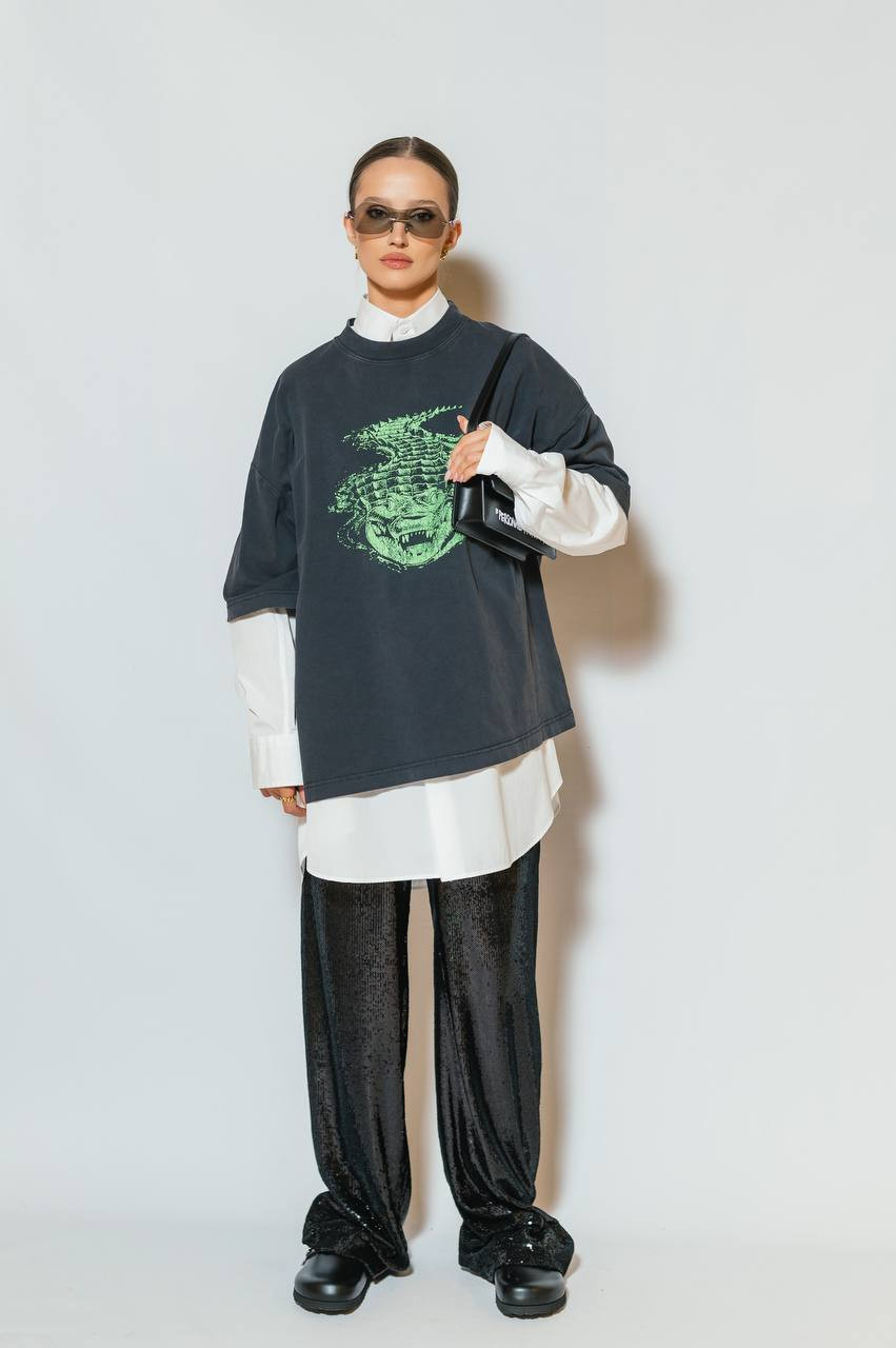 

Gray T-shirt with print Vetements, Grey