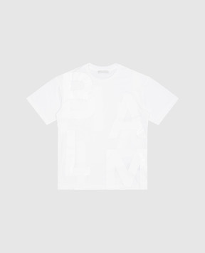Balmain Children's white t-shirt with logo print BU8P61Z1751410