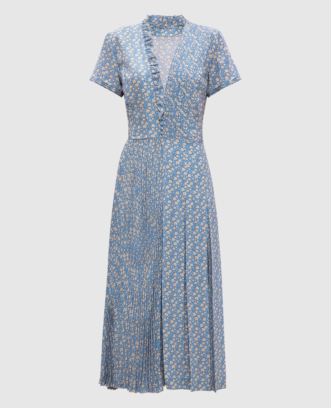 

Blue floral print silk midi dress Ermanno Scervino, Light blue