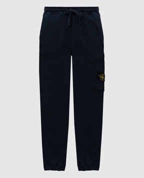 Stone Island Blue joggers with logo patch 811561141