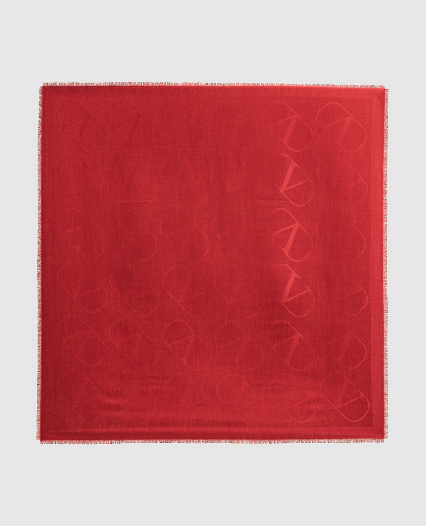 

VLogo Signature red silk and wool scarf Valentino