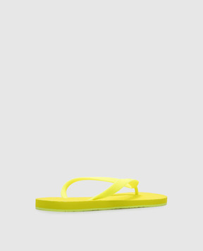 Vetements Yellow flip-flops with textured logo UA66SL100Ym
