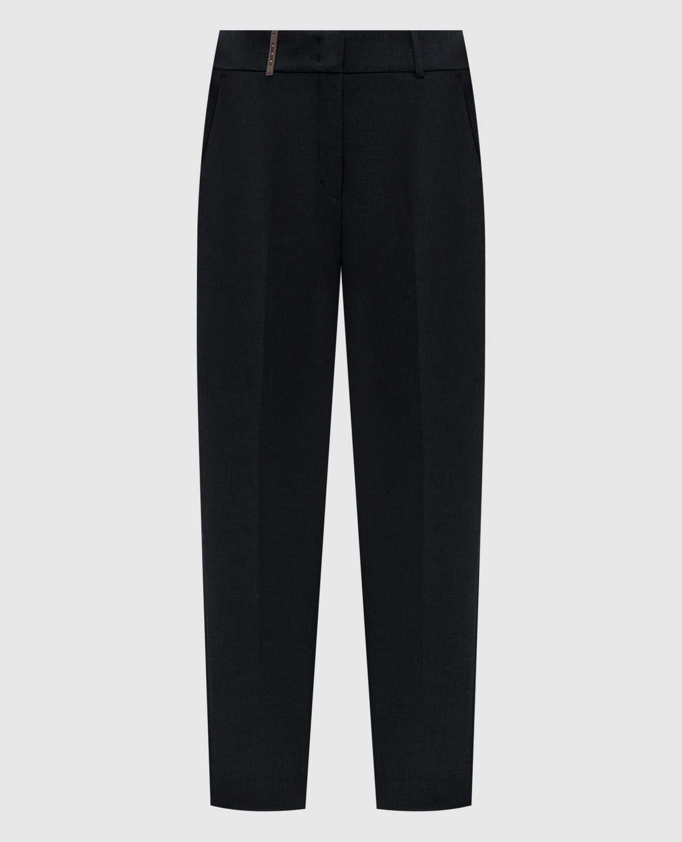 

Black pants with a brand patch Peserico