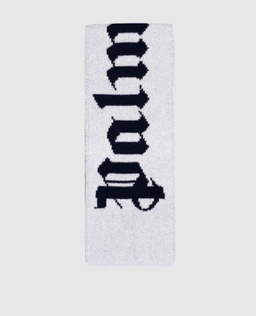 Palm Angels Children's blue scarf with wool and cashmere PBMA009F25KNI001